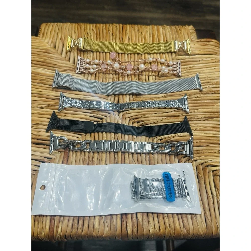 Large Apple Watch Band Lot Leather Silicone Metal Stretchy Straps Cases